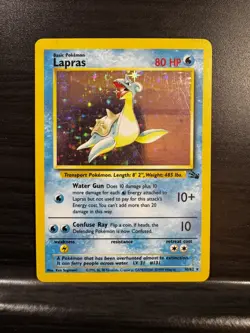 Pokemon TCG | Lapras - 10/62 | Holo Rare Fossil | LP-MP - Image 1