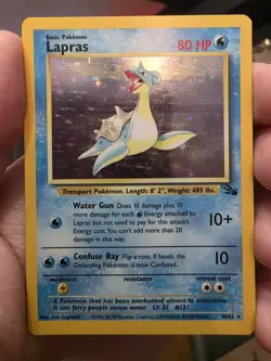 Pokemon TCG Lapras Fossil Holo Rare Card WOTC 10/62 Series NM - Image 1