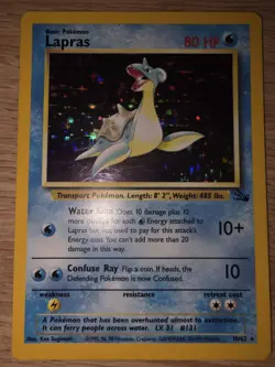 Pokemon TCG Lapras Fossil Holo Rare Card WOTC 10/62 Series NM - Image 2