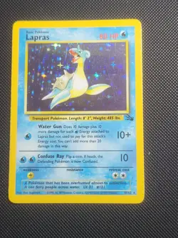 Pokemon TCG Lapras Fossil Holo Unlimited Rare Card 10/62 - Image 1