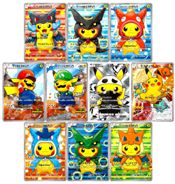 PIKACHU PONCHO CARDS | 10 PCS | CUSTOM FAN ART | HOLO + SHINE | CUSTOM MADE | - Image 1