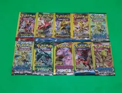 Pokemon XY, Sun & Moon Mixed 3 cards Booster Packs Lot Of 10 Sealed New - Image 1