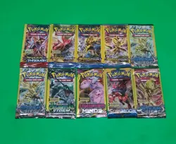 Pokemon XY, Sun & Moon Mixed 3 cards Booster Packs Lot Of 10 Sealed New - Image 3
