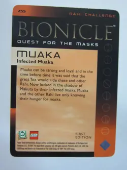 MUAKA BIONICLE QUEST FOR MASKS RAHI CHALLENGE 1ST ED CARD 255 FULL ART NP NM - Image 2