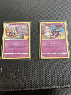 Pokemon Celebrations NM Cosmog 013/025 & Cosmoem 014/025 Holo Rare TCG Card 2021 - Image 1