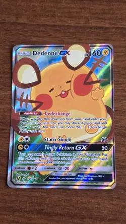 Pokemon TCG Dedenne GX Alternate Art Promo Holo Card 195a/214 - Image 1