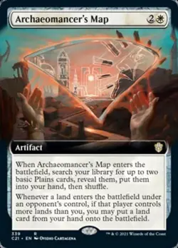 ARCHAEOMANCER'S MAP (EXTENDED ART) Commander 2021 Magic MTG MINT CARD - Image 1