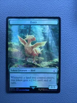 MTG Magic the Gathering FOIL Bird / Hero 0009 Token FIN! - Image 1