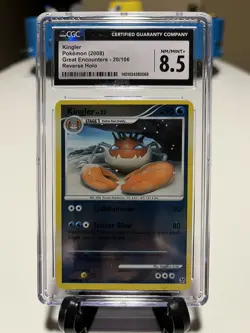 KINGLER 2008 POKEMON GREAT ENCOUNTERS #20/106 REVERSE HOLO GRADED CGC 8.5 POP 10 - Image 1