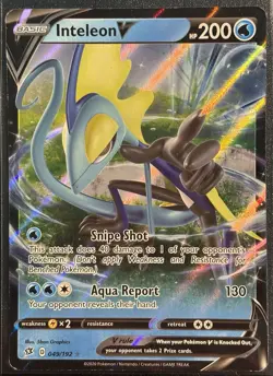 Inteleon V 049/192 - Ultra Rare Holo Rebel Clash Pokemon TCG - LP/MP Card - Image 1