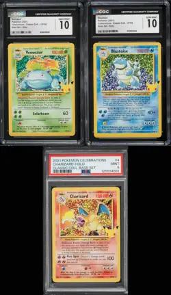 Pokemon Celebrations Base Set Charizard Blastoise Venusaur PSA CGC 9 10 Set - Image 1
