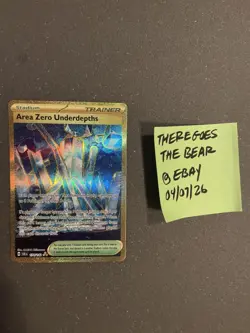 Area Zero Underdepths Gold Secret Rare Trainer Stadium Pokemon TCG NM - Image 1
