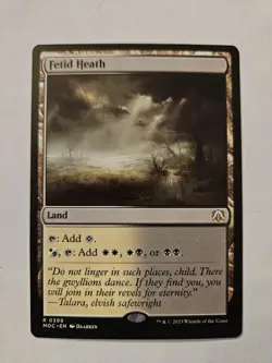 MTG Magic the Gathering Fetid Heath (399/542) March of the Machine Commander LP - Image 1