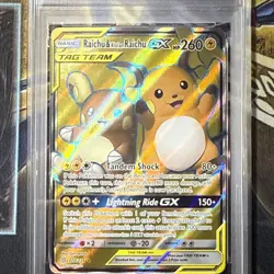 Pokemon Raichu & Alolan Raichu GX Full Art Holo 220/236 Sm-Unified Minds PSA 8 - Image 2