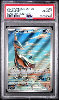 Pokemon TCG 2024 Skarmory 209/191 Surging Sparks IR Gem Mint PSA 10 - Image 1