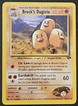 Brock's Dugtrio 22/132 Gym Challenge Non Holo Rare WoTC Pokemon TCG 2000 NM/LP - Image 1
