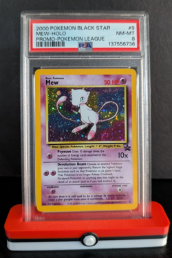 2000 POKEMON PROMO BLACK STAR POKEMON LEAGUE #9 MEW HOLO PSA 8 Vintage - Image 1
