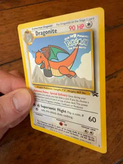 1999 Pokemon Dragonite Movie Promo #5 Black Star WB CLEAN - NM/LP - Image 4