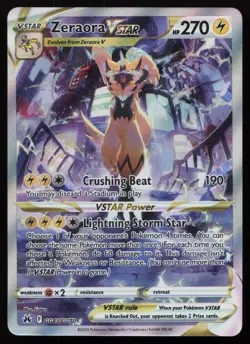Zeraora VSTAR GG43/GG70 Holo VSTAR Rare Crown Zenith Galarian Gallery Pokemon NM - Image 1