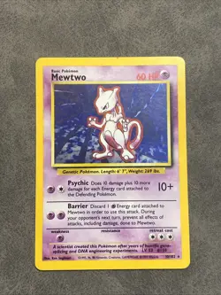 Mewtwo Pokemon 1999 TCG 10/102 Base Set Holo Unlimited Rare LP Condition - Image 1