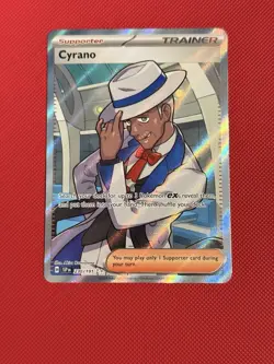 Pokemon Cyrano Trainer-Supporter Ultra Rare Full Art Holo 230/191 SV08 English - Image 1