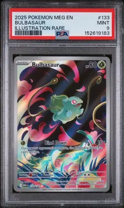 2025 POKEMON MEG EN-MEGA EVOLUTION #133 BULBASAUR ILLUSTRATION RARE PSA 9 (183 - Image 1