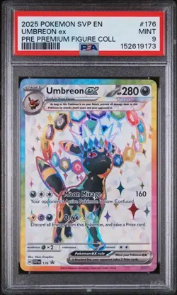 2025 POKEMON SVP EN-SV BLACK STAR PROMO #176 UMBREON ex PRE PREMIUM PSA 9 (173 - Image 1