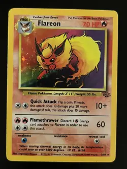 Flareon Holo No. 3/64 Holo - Jungle Set- Great Condition! Pokemon 1999 Wizards - Image 2