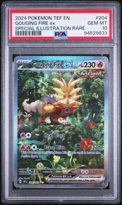 Pokemon Temporal Forces SIR Gouging Fire #204 PSA 10 #9633 - Image 1