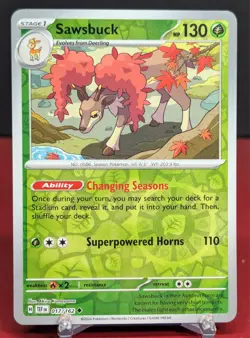 Pokemon Sawsbuck 017/162 Temporal Forces Reverse Holo - Image 1