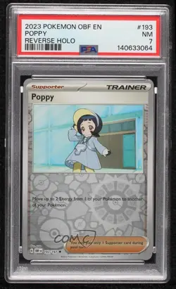 Poppy Reverse Foil Pokemon Scarlet & Violet: Obsidian Flames OBF PSA 7 - Image 1