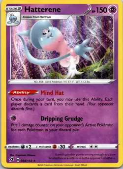 Hatterene 085/192 Holo R Rebel Clash Pokemon NM - Image 1