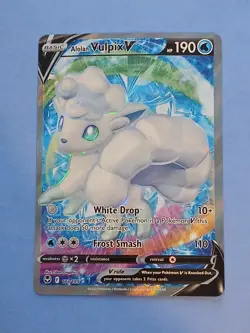 Pokemon Sword & Shield Silver Tempest Alolan Vulpix V 173/195 Full Art - Image 1