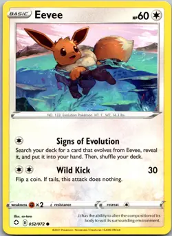 Eevee 052/072 - Shining Fates Common Pokemon TCG NM - Image 1