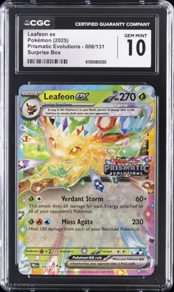 2025 PRISMATIC EVOLUTIONS-SURPRISE BOX #006/131 POKEMON CGC 10 GEM MINT - Image 1