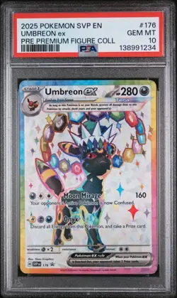 2025 POKEMON BLACK STAR PROMO #176 UMBREON EX PRE PREMIUM FIGURE COL PSA 10 - Image 1