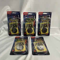 Pokemon TCG Raikou Foil Card Metallic Coin Lot - 5 Sealed Blister Packs - Image 1