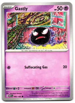 Gastly 092/165 - 151 Common Pokemon TCG - LP Card - Image 1