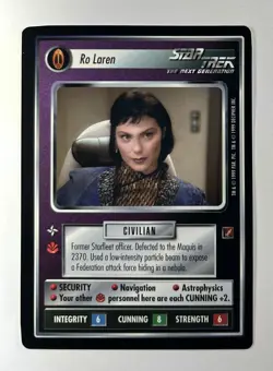 Star Trek CCG 1E Blaze of Glory BoG RO LAREN Rare Card NEVER PLAYED - Image 1