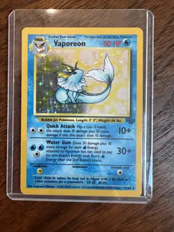 Vaporeon 12/64 Base Set Holo Unlimited Jungle Set Vintage Pokemon Card TCG #12 - Image 1