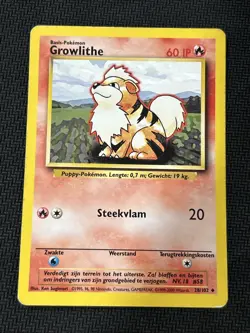 Dutch Growlithe Base Set 28/102 Pokemon WOTZ Card - Image 1