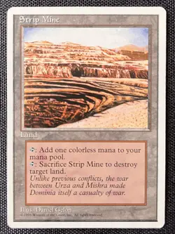 MTG Strip Mine FREE US SHIPPING - 4th Edition - LP - Vintage Magic the Gathering - Image 1