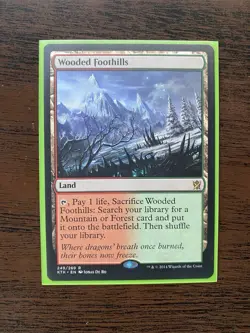 Wizards of the Coast Wooded Foothills Khans of Tarkir Rare Land Regular 249 Eng… - Image 1