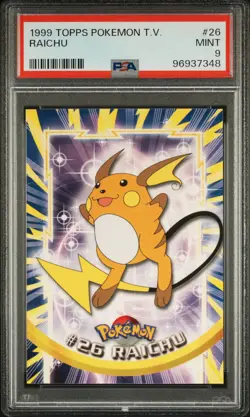 1999 TOPPS POKEMON TV #26 RAICHU PSA 9 - Image 1
