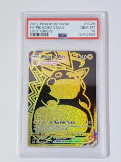 2022 Pokemon SWSH Lost Origin #TG29 Pikachu VMAX Full Art Graded PSA 10 Gem Mint - Image 1