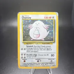 Chansey Holo 3/102 Holo Rare – English Base Set Pokemon TCG – HP/DMG -c - Image 1