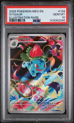 2025 Pokemon Meg En-Mega Evolution #134 Ivysaur Illustration Rare PSA 10 - Image 1