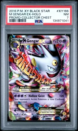 2016 POKEMON XY BLACK STAR PROMO COLLECTOR CHEST #XY166 M GENGAR EX PSA 7 - Image 1