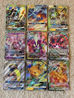 Pokemon Mixed Cards GX & Vmax- Lot of 9 Cards - Image 1