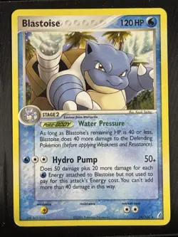 Pokemon TCG Blastoise 14/100 ex Crystal Guardians Rare - Image 1